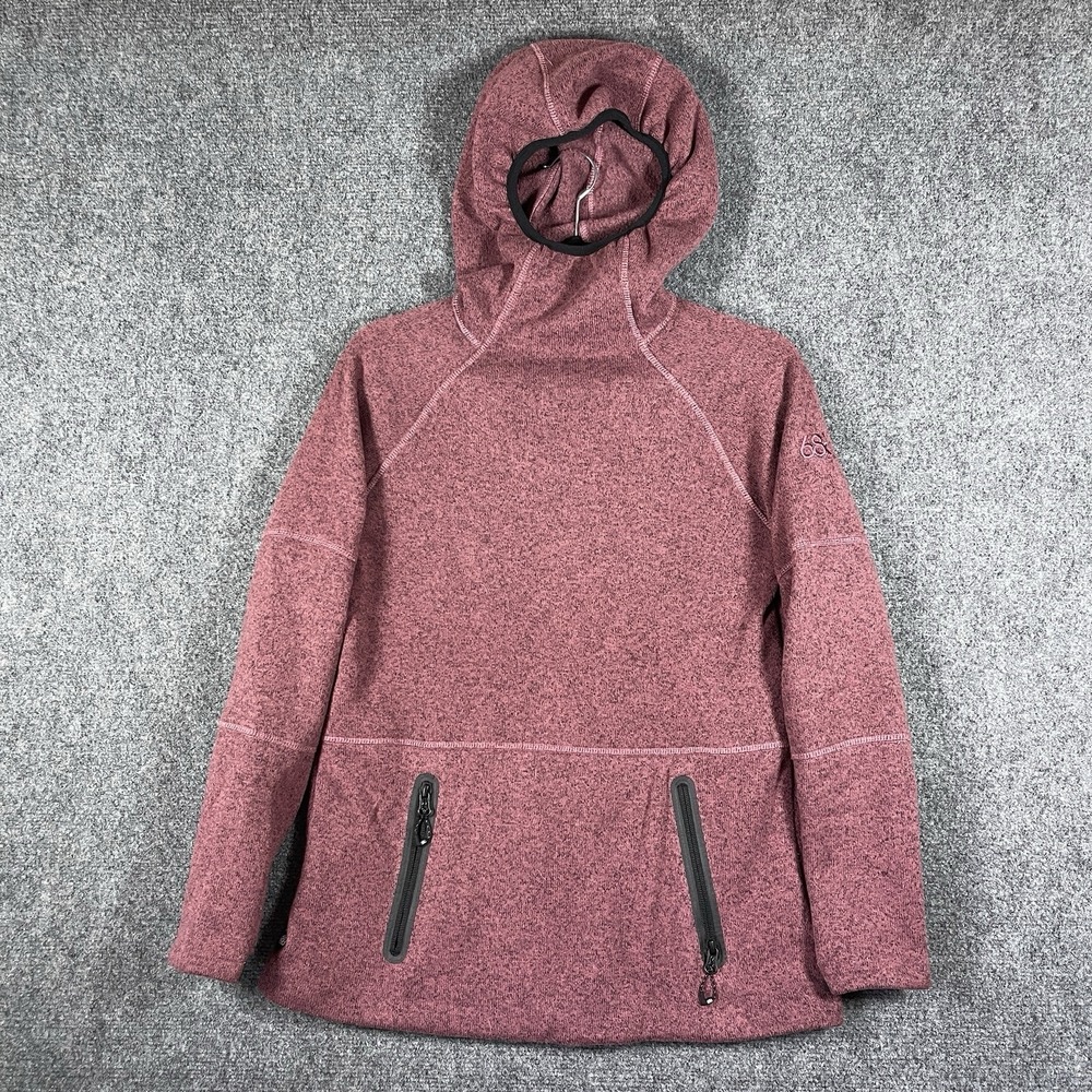 686 Womens Knit Tech Crushed Berry Melange Fleece Hoodie Womens Small #2399